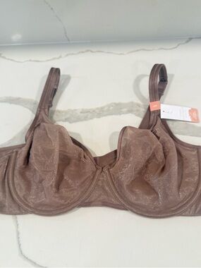 CACIQUE womens Unlined Balconette Bra 46 D New With tags Shimmer sheer wired